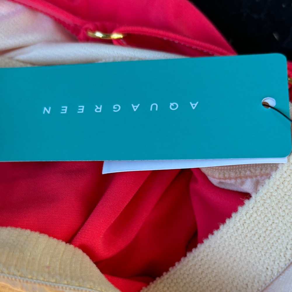 Aqua Green Vibrant Red Layered Swim Camisole - Picture 7 of 8